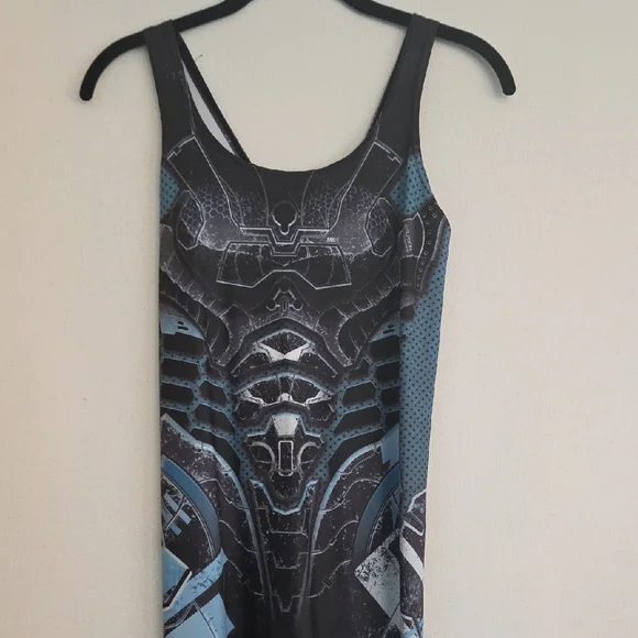 Blackmilk - Mecha Catsuit - Black and Blue Sci-Fi Jumpsuit - Size M - Picture 7 of 8